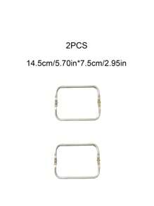 2PCS Multiple Sizes Of Square Aluminum Clips, Luggage Hardware Hinge Clip, Cloud Bag Bracket, Woven Bag Mouth Clip, Gold Bag Clip Gifts For Women - Silver - View 12