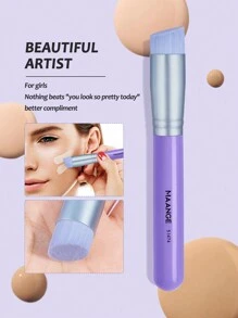 MAANGE 7pcs Professional Facial Makeup Brushes Set, Foundation, Blush, Foundation, Eyeshadow, Contour, Concealer, Shadow Brush, Makeup Tools With Soft Fiber And Skin Friendly Suitable For All Skin Types For Easy Carrying, Brush For Travel, Gift For Women & Girls - 紫色 - 查看 5