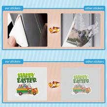 50 PCS Easter Eggs Stickers Vinyl Aesthetics Stickers For Scrapbooking, Diary, Laptop, Bumper, Skateboard, Water Bottle, Computer, Phone, Cartoon, Hard Hat, Car Stickers And Decals