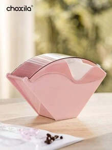 choxila 1 pieza Soporte para filtro de café rosa, almacenamiento de filtros de café con tapa antipolvo, estante dispensador de papel de filtro de café, caja para filtros de café para cafetería, hogar, oficina, capacidad para 200 unidades de filtros de café V60 y de cono, de vuelta al colegio