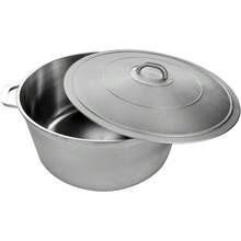 9900 Super Quality Aluminum Caldero,Oven, 51 QT,Silver (55cm (21.7-Inch)) 21.5 X 21.5 X 10.5 Inches - 銀色 - 查看 1
