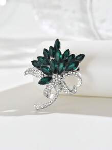 1 件优雅水晶花胸针 - 适合围巾、披肩和服装配饰，皇家风格 - 綠色 - 查看 8
