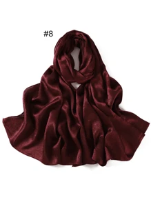 1 Piece Crepe Silk Satin Solid Color Scarves Luxury Bandana Headband Headscarf Shawl Chic Woman Turban Hijabs Rectangular Scarf For Women Veiled Clothes