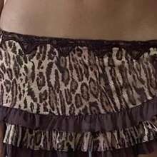 Women Mini Short Skirt Low Waisted Leopard Print Ruffle Lace Edge Fashion Short Skirt - Mocha Brown - View 3