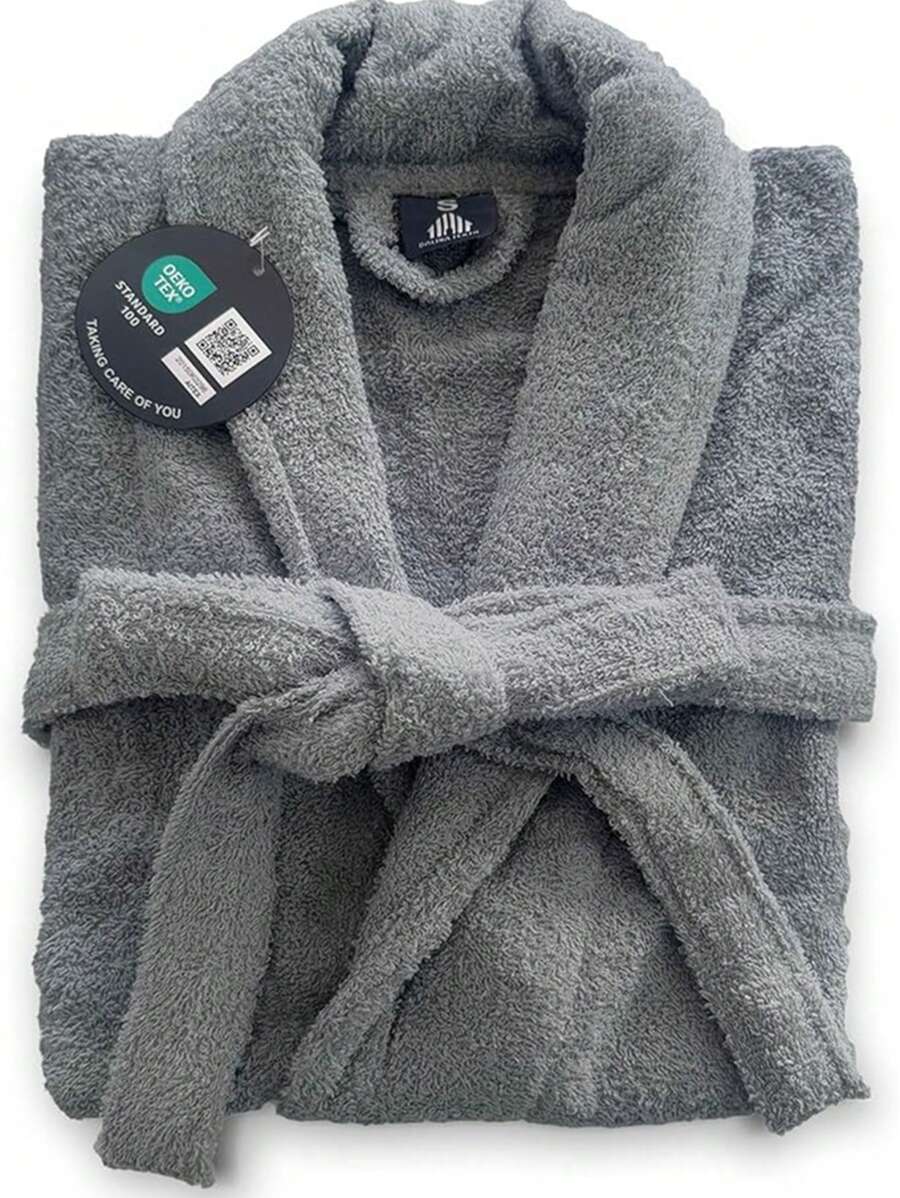 Shoppe house - Albornoz Baño para Mujer y Hombre 90% Algodón y 10% Poliester, Albornoz Unisex de Ducha Secado Rápido Ideal para Spa, Piscina y Gimnasio - Gris - Ver 1