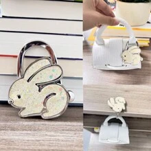 Rabbit Shaped Foldable Hanging Hook, Desk Edge Bag Hanger, Rabbit Bag Hanger, Key Holder - Multicolor - View 1