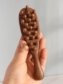 1 件装厚齿按摩梳，宽齿发刷，用于卷发和头皮指压按摩