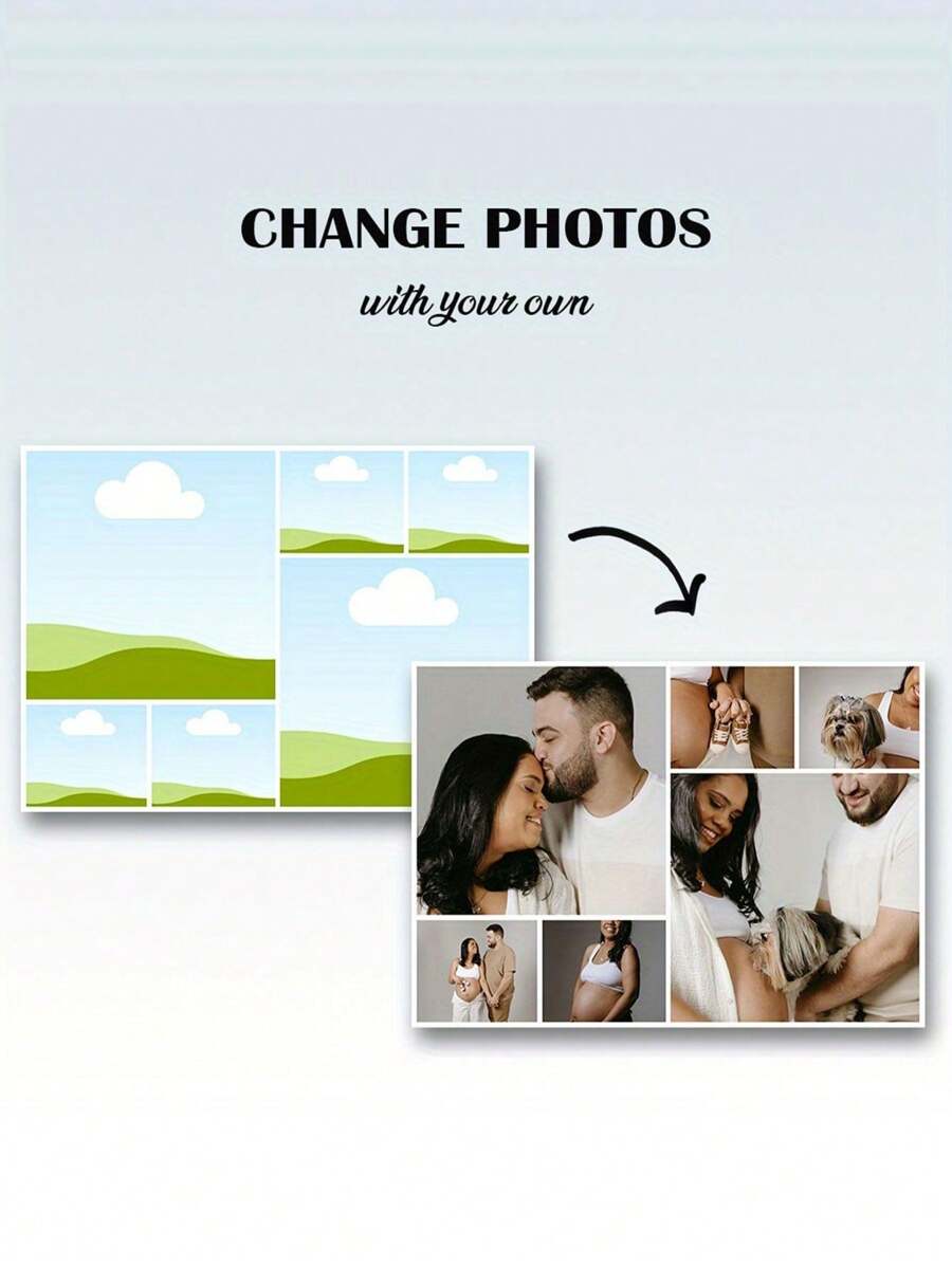 1 Tranh ghép ảnh trên vải canvas theo yêu cầu, có khung, ảnh của bạn được in trên vải canvas, tranh nghệ thuật treo tường cá nhân hóa, tranh trang trí, thích hợp cho Ngày Valentine, họp mặt gia đình, đám cưới, trang trí nhà cửa - 6 ảnh, có khung - Nhiều màu - Xem 1