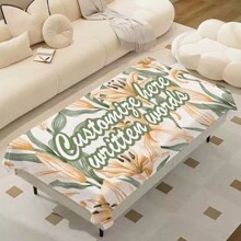 Customizable Text Tablecloth, Made Of Polyester Woven Fabric, Machine-Made, Family Name Customizable, Perfect For Home And Dining Room Decor, Suitable For All Seasons - Multicolor - View 14