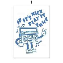 1pc Retro Good Times Ticket Lucky You Dice Gallery Wall Art Prints Blue Abstract Posters Canvas Painting Pictures Living Room Decor No Frame