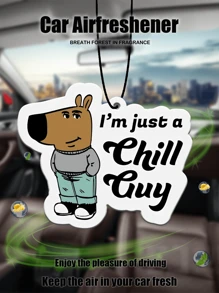 互联网病毒图像“我只是一个冷静的人”。设计、汽车空气清新剂和后视镜装饰 - 持久的香味，让车内清新诱人，送给朋友的有趣礼物