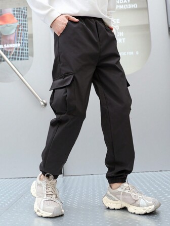 青少年和男孩休闲多口袋工装裤，适合户外运动，春夏秋冬，适合上学和通勤