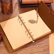 A6 Blank Page Vintage Leather Journal Notebook, Refillable Writing Diary, Travel Diary, Art Sketchbook, Gifts For Women, Men, Teen Girls And Boys, 160 Pages