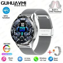 GUHUAVMI 2024 New Men's Smart Watch Earphone 2-In-1 Newly Upgraded Version X10, Wireless Call (Make/Answer Call), 1.39 Inch(3.53cm) HD Full Touch Screen, Heart Rate Monitoring, Shake And Take Photos, Call Reminder/Rejection, Information Push, Multi Sport Mode,Weather,NFC Access Control, Women's Fitness Smartwatch, Best Gifts