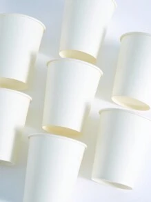 10个/25个一次性纯白纸杯，适用于冷饮、咖啡、生日派对、家庭聚会、野餐、派对装饰 - 白色 - 查看 5