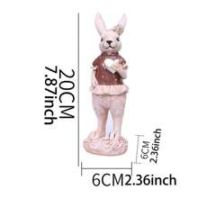 Easter Bunny Figurines Love Heart Yellow Flower Design Resin Rabbit Statue Easter Bunny Decor For Home Holiday - Brown - View 8