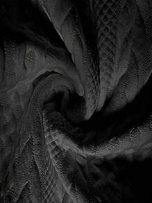 Women's Fashionable Autumn/Winter Elegant Textured Cable Knit Solid Color Zip-Up Hoodie Outerwear