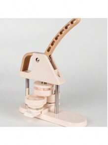 DIY Badge Making Machine For Children, Self-Made Button Maker, Metal Badge Customization Device - Beige With Earthy Yellow - View 4