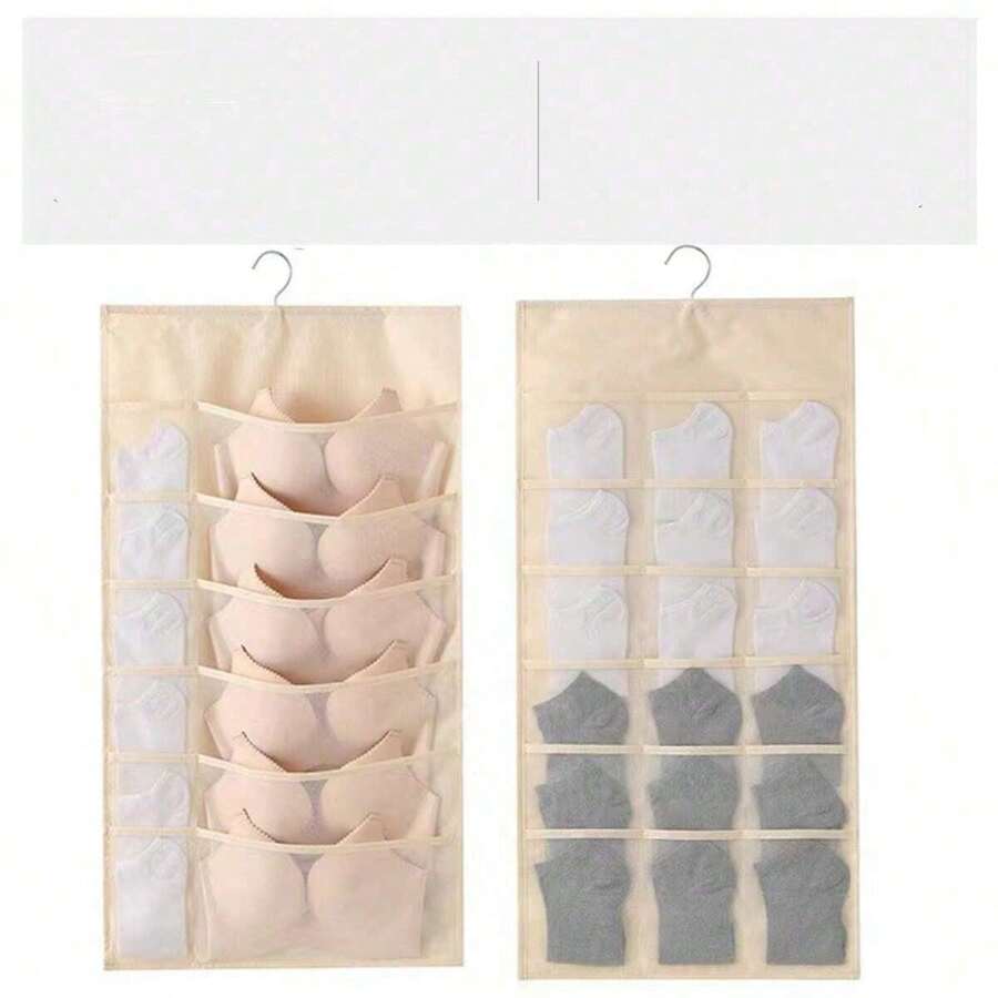 1 szt. Minimalistyczna torba ścienna do przechowywania biustonoszy, bielizny i skarpetek, wisząca szafa, dwustronny uchwyt na akcesoria, do codziennego użytku