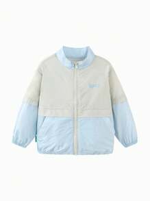mini bala Kids' Lightweight Waterproof Jacket, Skin-Friendly Spring Wear - Light Blue - View 4