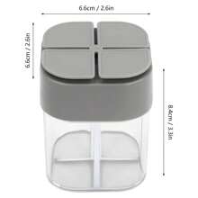 CNCEST 2 Piece Spice Jars Square Set 200ml Spice Container With Holes Plastic Spice Shaker 4 In 1 Spice Jars Transparent Spice Boxes For Salt, Pepper, Spices, Sugar - Grey - View 3