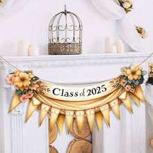 毕业派对装饰 2025 届毕业横幅 毕业横幅 祝贺毕业派对用品花环 学校、家居、汽车装饰