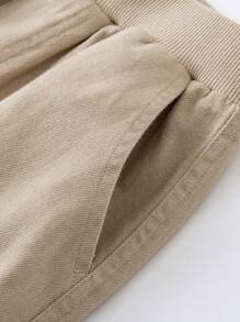 mini bala Kids' Loose-Fit Tapered Pants, Casual Outdoor Spring Wear - Camel - View 7