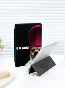 1 capa protetora plana com estampa de cachorro, compatível com iPad de 10,2 polegadas, iPad Pro 11 2021/2020/10ª geração, iPad Mini 4/5/6, Galaxy Tab A8 10,5 polegadas 2022, Matepad 10.4/Tab, com slot para lápis, antiqueda, capa de suporte para tablet