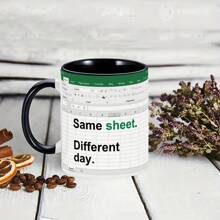 330ml/11oz Ceramic Mug/Coffee Cup/Tea Cup/Milk Cup/Breakfast Cup/Water Cup, Suitable For Office - Dual Color Black - View 2