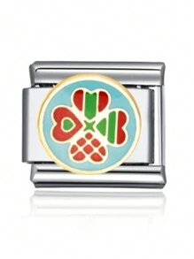 1 件 2025 情人节顶级时尚彩色字母心形翅膀拼图 DIY 意大利模块化饰品情侣手链不锈钢首饰制作组件，适合节日礼物、派对、日常服装配饰 - 彩色 - 查看 20