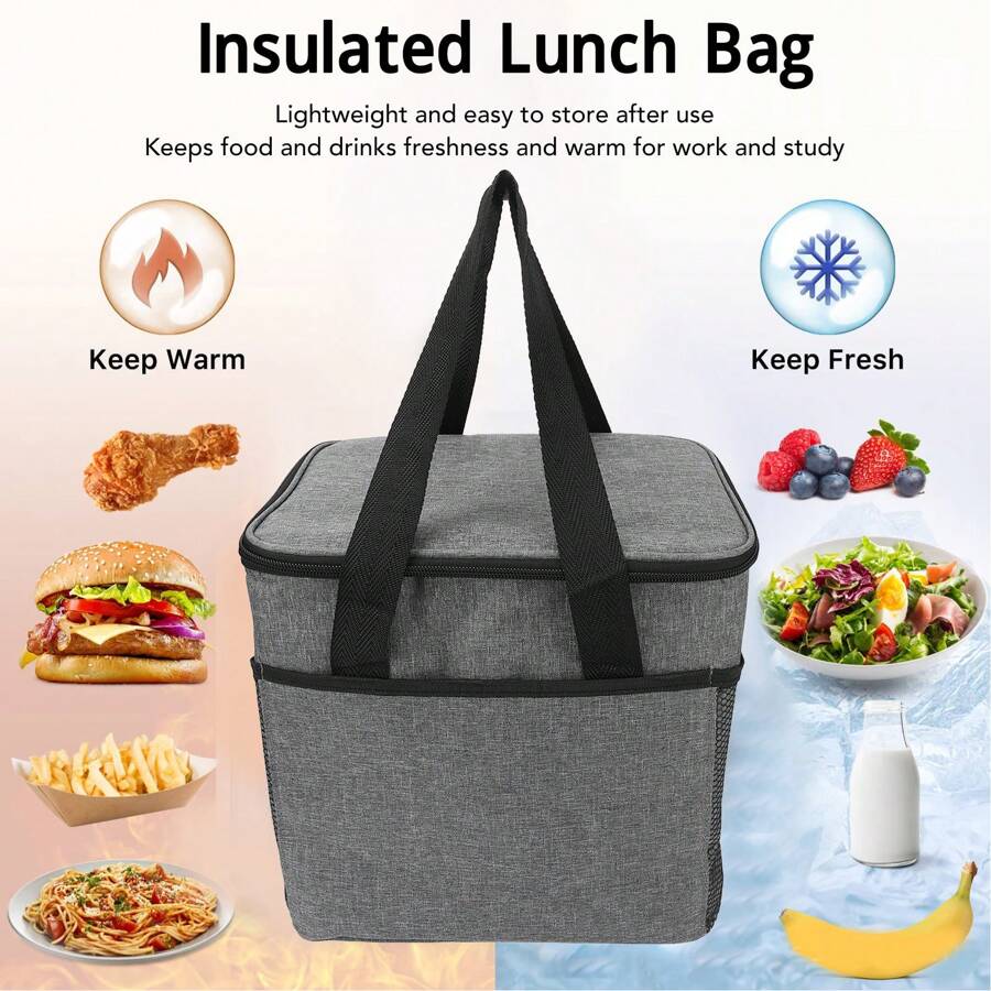 Thermal Lunch Bag Thermal Lunch Box - 灰色 - 查看 1