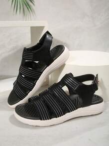 Sandalias con suela gruesa para mujer, zapatos ligeros para playa, sandalias romanas versátiles, tallas grandes, sandalias deportivas de moda con suela blanda