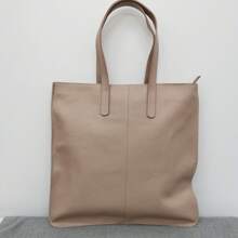 Bolso PIEL REAL, Hecho En ITALIA, Bolso De Hombro De Gran Capacidad Y Moda Para Mujeres, Bolso De Compras Informal Simple De Piel,Bolso Plegable De Gran Capacidad, Informal Y De Negocios,