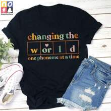 Changing The World One Phoneme At A Time Teacher Vintage T-Shirt, Teacherlife Shirt, Teacher Shirt, Teacher Life Shirt, Funny Teacher Shirt