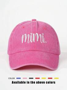 1 Stück bestickte "MIMI" gewaschene Baseballkappe, verstellbarer Freizeithat zum Outdoor-Sonnenschutz, geeignet für Frühling, Herbst, Reisen, Strand, Y2K Stil Jugendliche Kappe