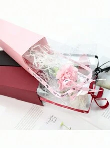 10 piezas, caja de embalaje para ramo de flores, caja individual para clavel, embalaje de flores, caja para rosa, caja de regalo, decoración de flores para el Día de San Valentín, decoración de boda, fiesta de boda, suministros de boda, regalos de boda (sin flores, el color de la cinta de la fuente es aleatorio)