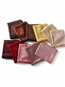 1 Piece Crepe Silk Satin Solid Color Scarves Luxury Bandana Headband Headscarf Shawl Chic Woman Turban Hijabs Rectangular Scarf For Women Veiled Clothes