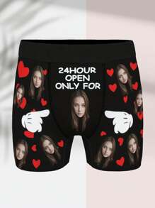 Boxers personalizados de una sola pieza con caras para novios, esposos, padres, ropa interior personalizada con fotos, boxers con fotos, regalos personalizados. - Multicolor - Ver 2