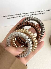 5pcs High Elasticity Spiral Snag-Free Hair Ties, Seamless Hair Ties, Oversized Hair Scrunchies, Ponytail Holder Accessories Ponytail Holders, Hair Bobbles ,Gym Sport Outfit