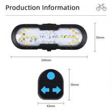 1 szt. Tylne światło rowerowe sterowane zdalnie z klaksonem, kierunkowskazem, ładowaniem przez USB, oświetlenie do jazdy nocnej