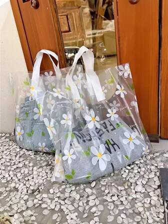 25 朵雏菊花礼品袋 - 多功能便携，适合生日、节日派对、购物等 - 混合颜色、旅行、服装包装、派对用品等