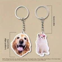1pc Personalized Pet Memorial Keychain, Custom Photo Acrylic Pet Memento, Transparent Pendant Suitable For Bags And Backpacks,Dawg,Engraved,Durable,Stainless,Colorful,Cute,Adorable,Funny,Kawaii,Y2K,Stylish,Unisex,Casual,Custom,Personalized,Unique,Customized,Ideal Gifts For Him,Ideal Gifts For Her,Her,Boyfriend,Girlfriend,Family,Friends,Children,For Anniversaries,For Birthdays,For Graduation,For Housewarming,For Weddings,Bag Charms
