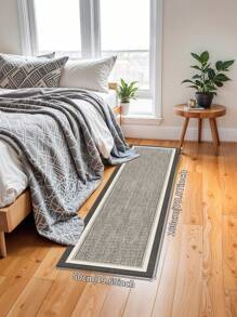 1pc Modern Minimalistic Style Grey Area Rug, 850g/M² Crystal Velvet, Rectangular, Non-Slip Washable, Decorative For Home, Living Room, Kitchen, Dining Room, Office, Suitable For All Seasons