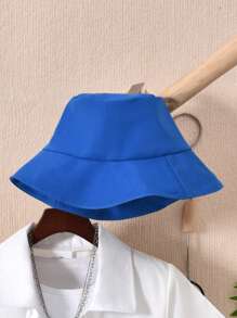 Vihyde 3pcs Set Tween Boy Tropical Coconut Tree Print Short Sleeve Shirt + Shorts + Bucket Hat - Royal Blue - View 8