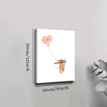 1Pc Valentine's Day Wall Art Prints, Cute Valentine Dog Art Poster Valentines Wall Decor For Wedding Home Living Room Bedroom, Gift For Men Women Couples Lovers - 彩色 - 查看 7