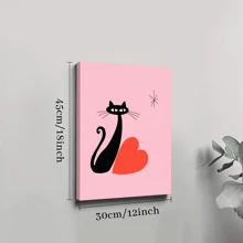 1Pc Valentine's Day Wall Art Prints, Pink Valentine's Day Black Cat And Love Heart Art Poster Valentines Wall Decor For Wedding Home Living Room Bedroom, Gift For Men Women Couples Lovers - Multicolor - View 8