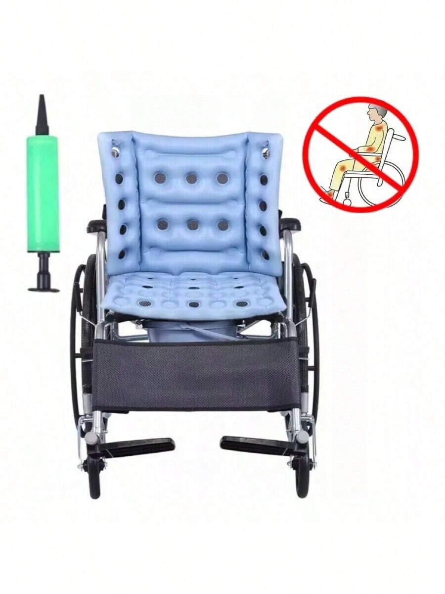 Cojin Silla De Ruedas Antillagas - Antiescaras Ortopedico, Silla de ruedas anti-decúbito colchón de aire cojín, cojín inflable especial cuidado médico de ancianos presión dolor de nalga junta, silla de ruedas en casa ancianos cadera cojín inflable - Azul - Ver 1