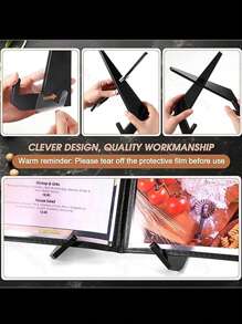 1 件亚克力餐厅家庭菜单架、厨房食谱展示架、悬挂书架，适用于房间、书桌、平板电脑、iPad - 彩色 - 查看 2