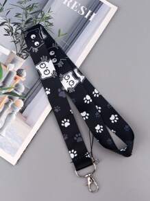 1 件可爱卡通猫戴太阳镜手机挂绳长丝带证书挂绳颈钥匙卡夹挂绳汽车配件包饰学院哥特 Y2k 包配件挂绳带身份证夹汽车配件包饰 - 彩色 - 查看 4