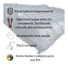 Cama Colchonete Almofada para Cachorro ou Gato Pet Pequeno Médio e Grande Lavável com Zíper
